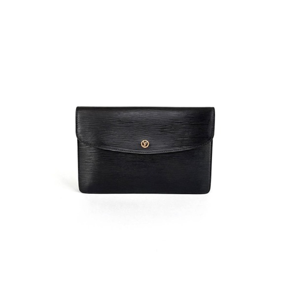 Louis Vuitton Handbags - Louis Vuitton Black Epi Leather Envelope Clutch with Gold Hardware